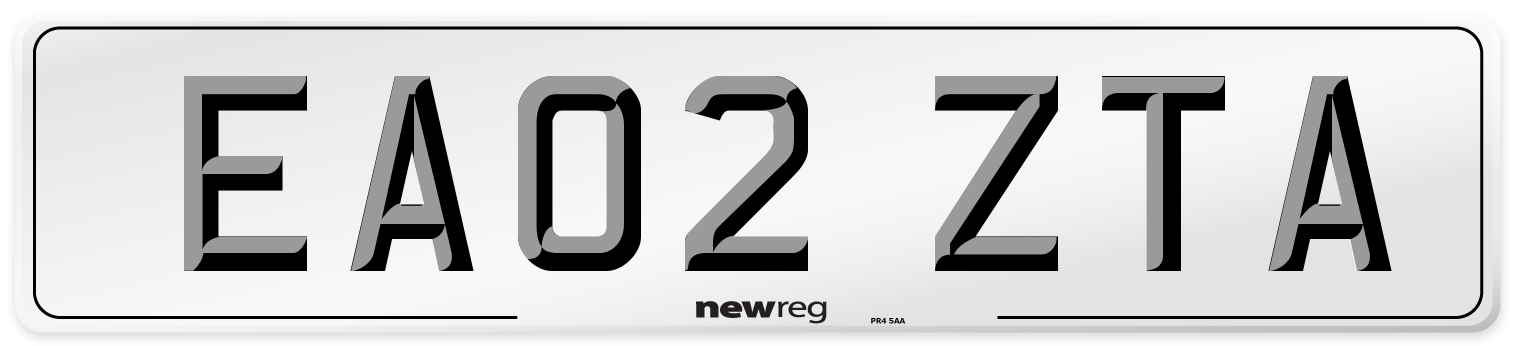 EA02 ZTA Number Plate from New Reg